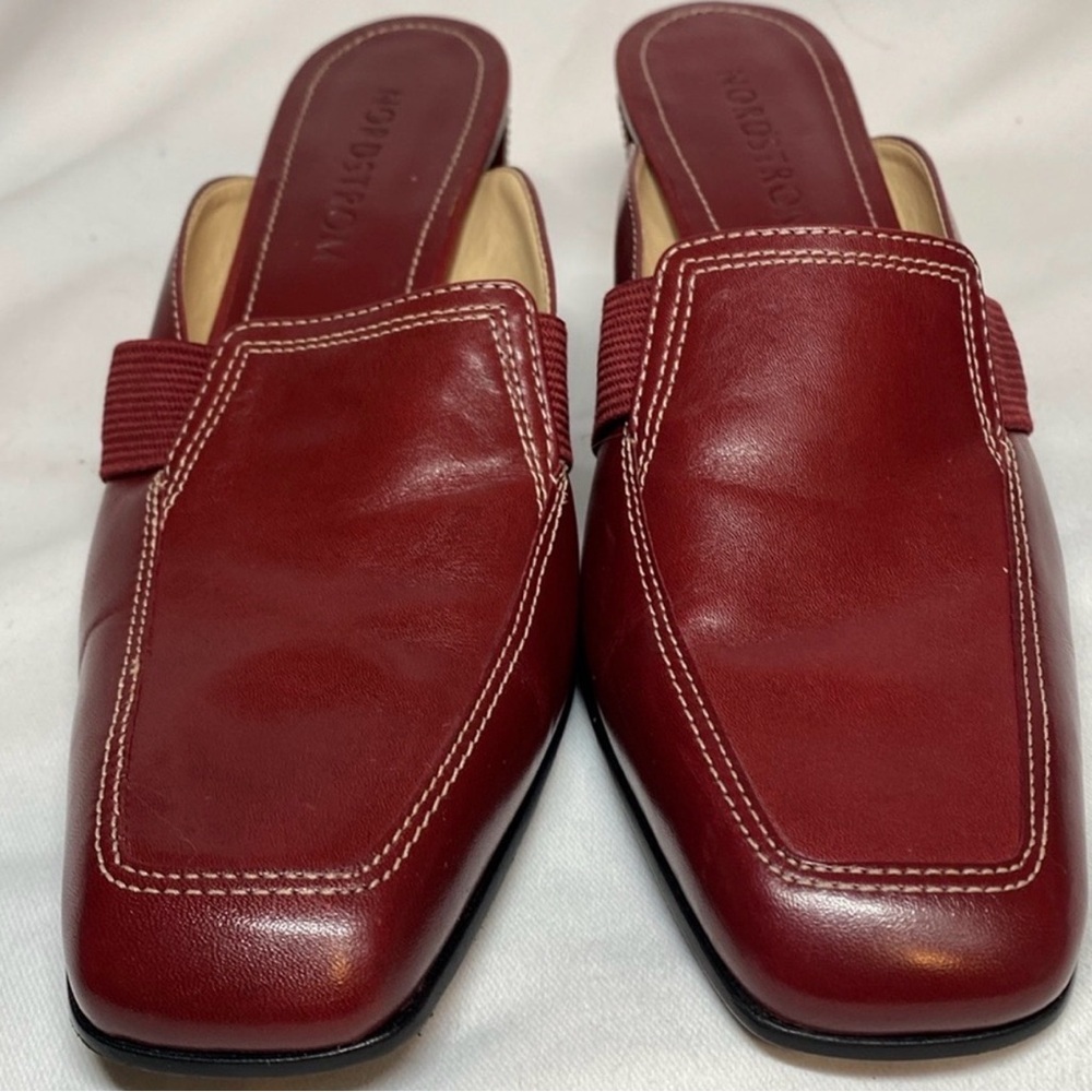 Nordstrom Burgundy Leather Mules - Picture 2 of 15
